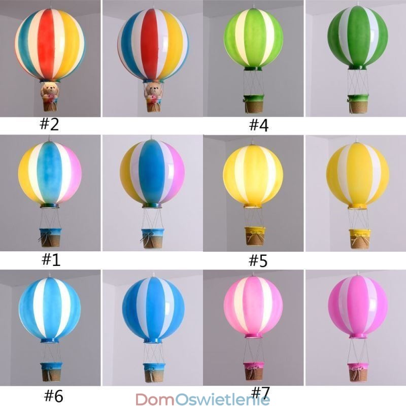 Kolorowa lampa wisząca z balonu na gorące powietrze, akrylowa dekoracja świetlna