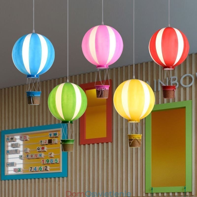 Kolorowa lampa wisząca z balonu na gorące powietrze, akrylowa dekoracja świetlna