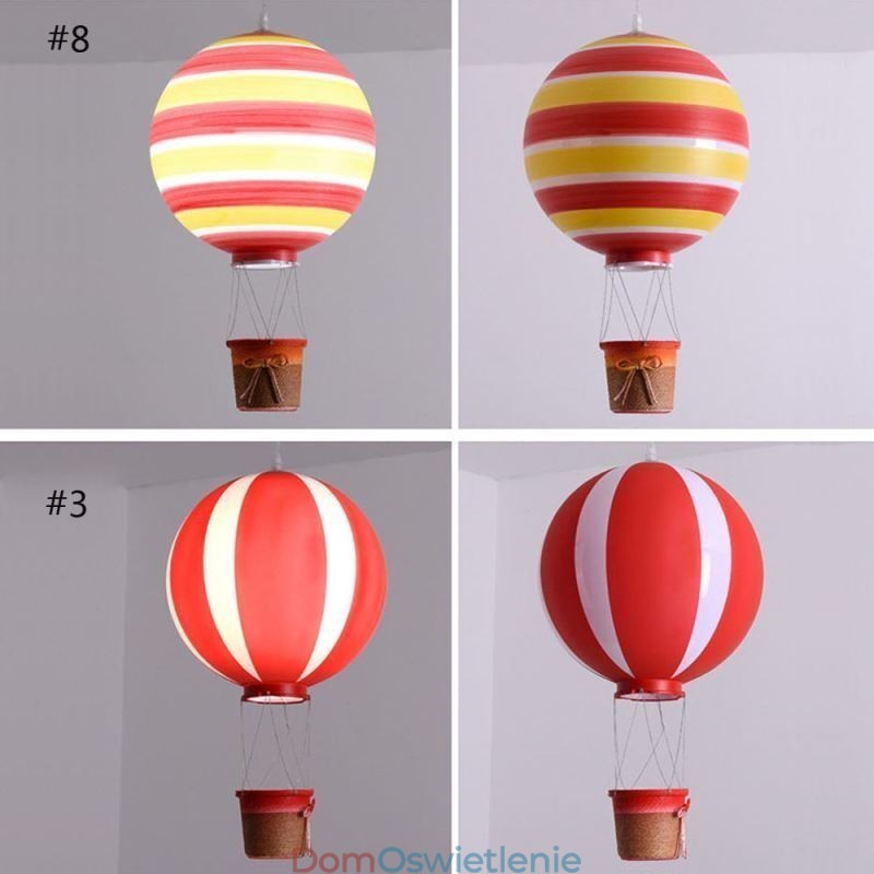 Kolorowa lampa wisząca z balonu na gorące powietrze, akrylowa dekoracja świetlna