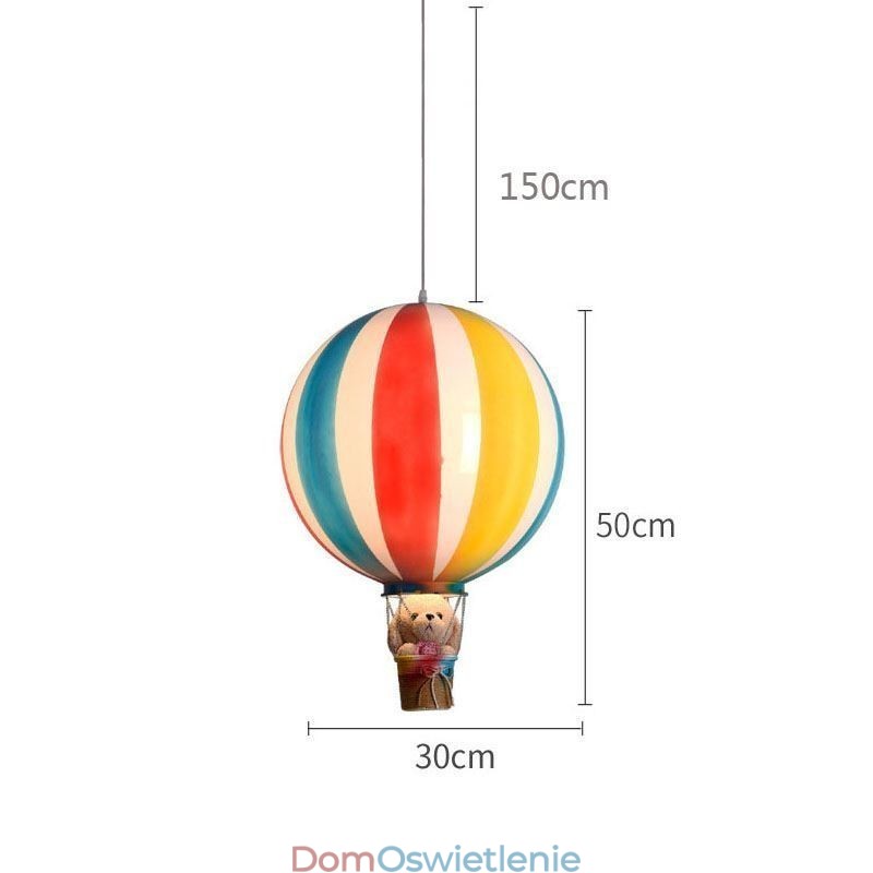 Kolorowa lampa wisząca z balonu na gorące powietrze, akrylowa dekoracja świetlna