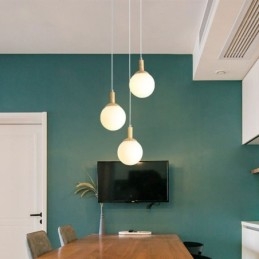 Japońska Drewniana Lampa Wisząca Nordic Glass Hanging Lamp