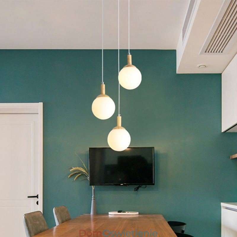 Japońska Drewniana Lampa Wisząca Nordic Glass Hanging Lamp