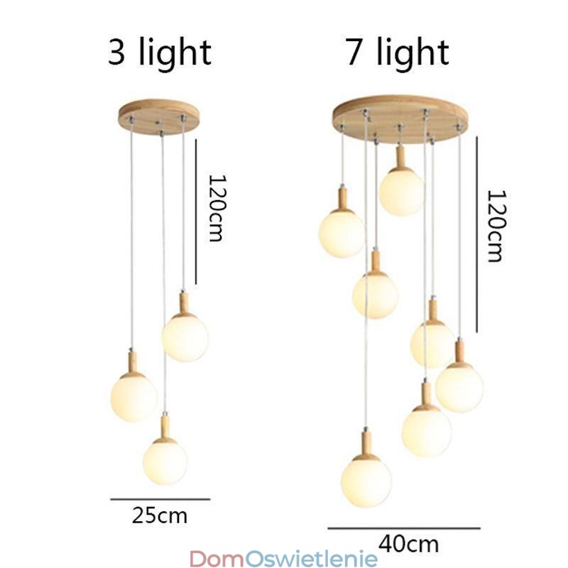Japońska Drewniana Lampa Wisząca Nordic Glass Hanging Lamp