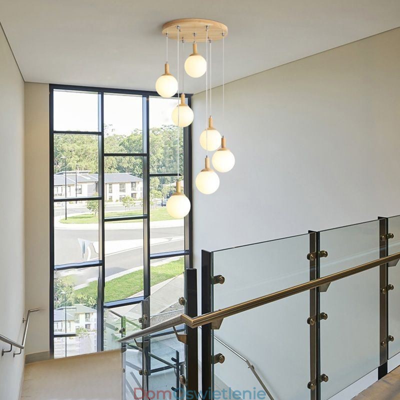 Japońska Drewniana Lampa Wisząca Nordic Glass Hanging Lamp