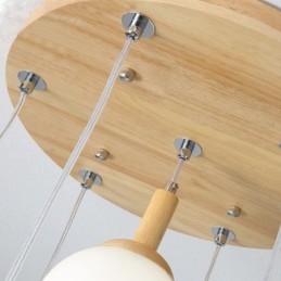 Japońska Drewniana Lampa Wisząca Nordic Glass Hanging Lamp