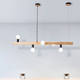 Japońska drewniana lampa wisząca Molecule Chandelier