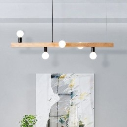 Japońska drewniana lampa wisząca Molecule Chandelier