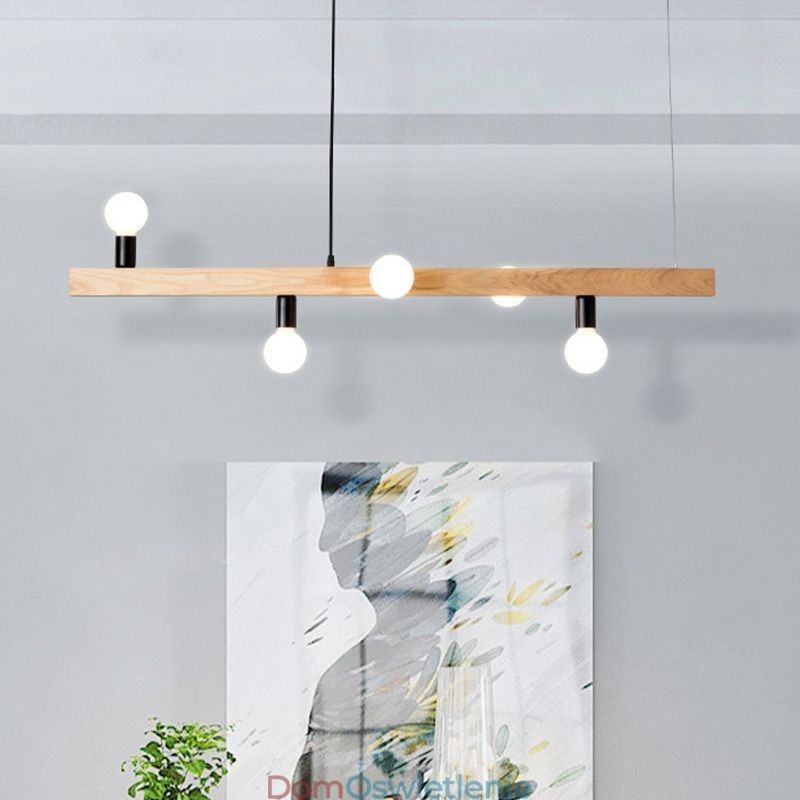 Japońska drewniana lampa wisząca Molecule Chandelier
