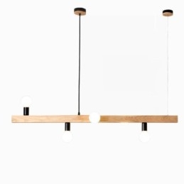 Japońska drewniana lampa wisząca Molecule Chandelier