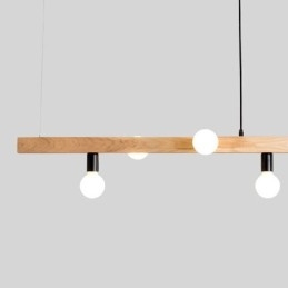 Japońska drewniana lampa wisząca Molecule Chandelier