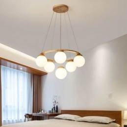 Japoński żyrandol z drewna, wisząca lampa cząsteczkowa