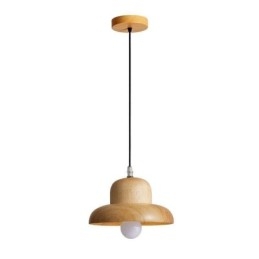Japońska lampa wisząca z drewna, lampa wisząca w kształcie kapelusza