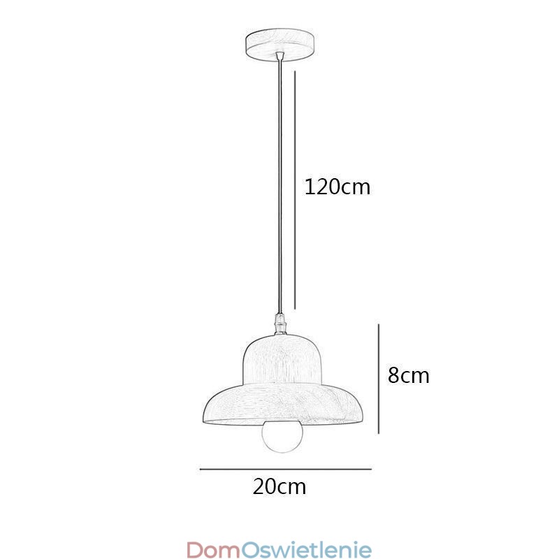 Japońska lampa wisząca z drewna, lampa wisząca w kształcie kapelusza