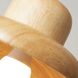 Japońska lampa wisząca z drewna, lampa wisząca w kształcie kapelusza