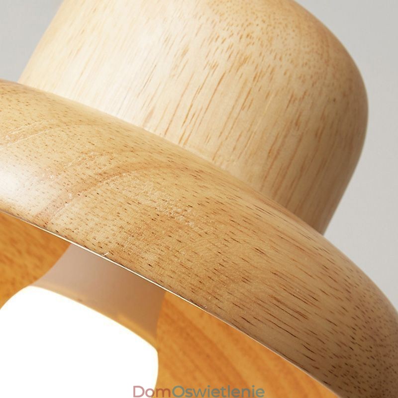 Japońska lampa wisząca z drewna, lampa wisząca w kształcie kapelusza