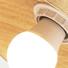 Japońska lampa wisząca z drewna, lampa wisząca w kształcie kapelusza