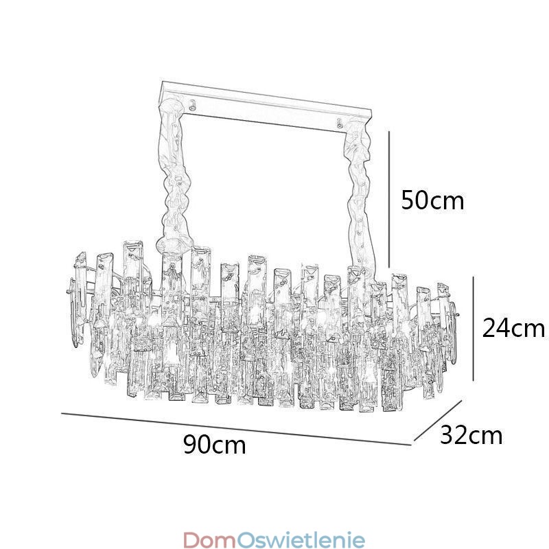 Europejskie szklane żyrandole, lampy wiszące owalne