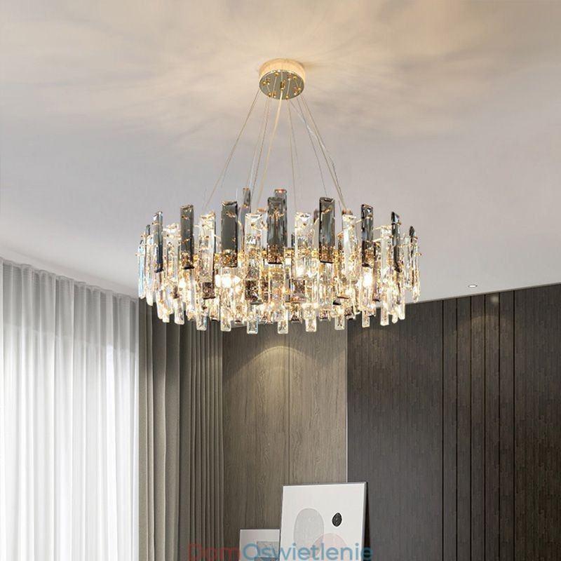 Luksusowy szklany żyrandol w stylu europejskim, lampa wisząca