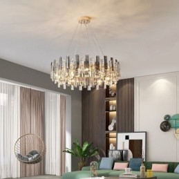 Luksusowy szklany żyrandol w stylu europejskim, lampa wisząca