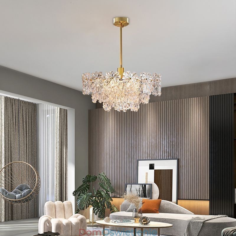 Luksusowa lampa wisząca do wystroju domu, szklany żyrandol, salon