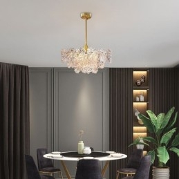 Luksusowa lampa wisząca do wystroju domu, szklany żyrandol, salon