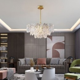 Luksusowa lampa wisząca do wystroju domu, szklany żyrandol, salon