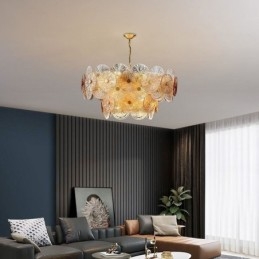 Nowoczesny żyrandol Spark Disc Firework Glass Pendant Lamp Home Deco Lighting