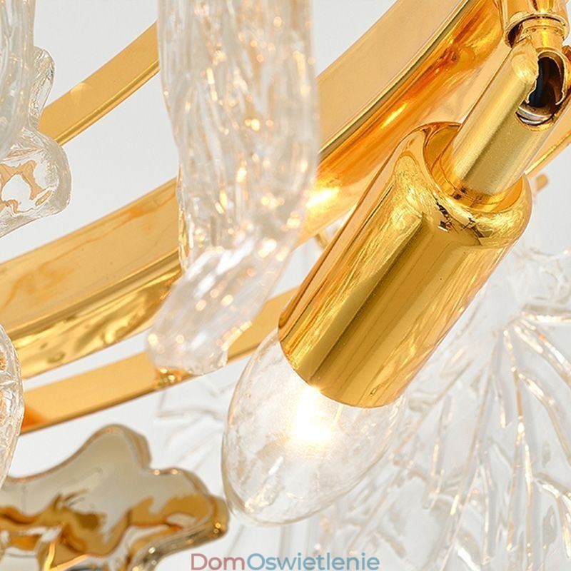 Klonowy liść wiszący żyrandol europejski wystrój domu szklany żyrandol