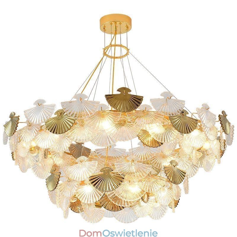 Europejski szklany wiszący żyrandol w kształcie wachlarza