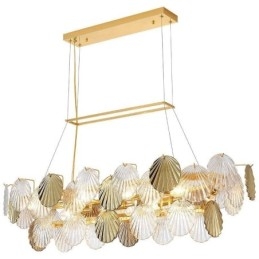 Luksusowy szklany żyrandol modna lampa wisząca w kształcie muszli