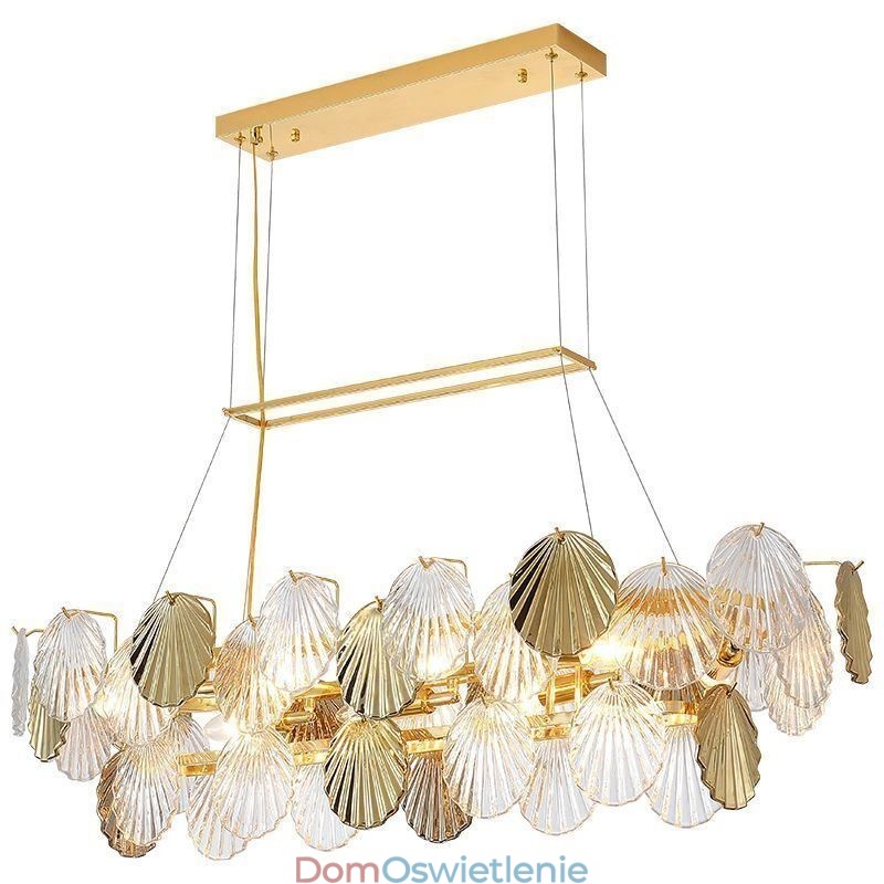 Luksusowy szklany żyrandol modna lampa wisząca w kształcie muszli