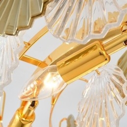 Luksusowy szklany żyrandol modna lampa wisząca w kształcie muszli