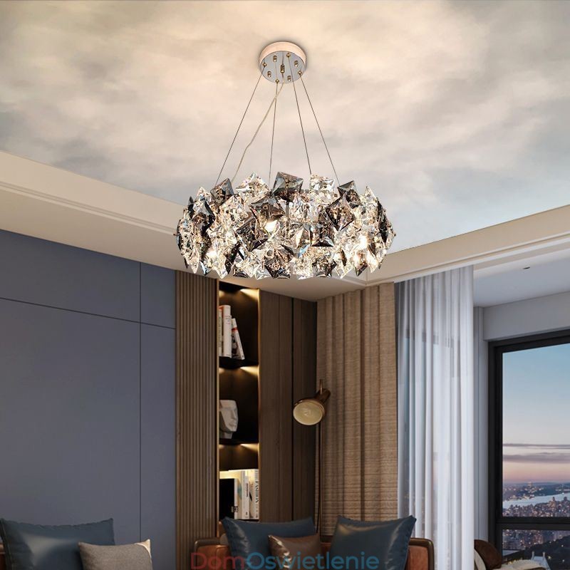 Lekki luksusowy szklany żyrandol nowoczesna minimalistyczna lampa wisząca salon