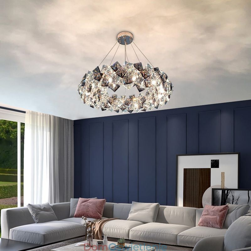 Lekki luksusowy szklany żyrandol nowoczesna minimalistyczna lampa wisząca salon