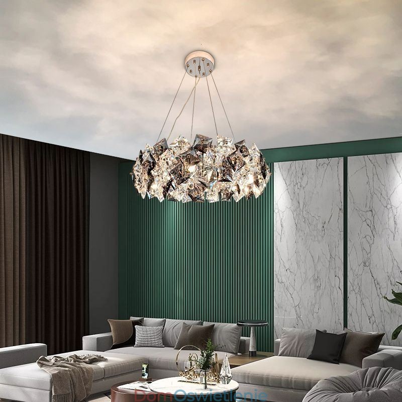 Lekki luksusowy szklany żyrandol nowoczesna minimalistyczna lampa wisząca salon