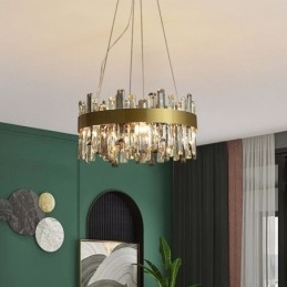 Luksusowy szklany żyrandol w stylu europejskim, lampa wisząca Living