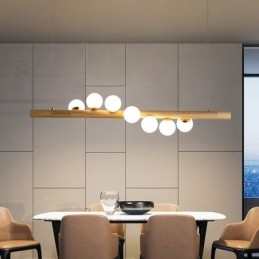 Magiczna fasolka wisząca lampa wisząca z drewna