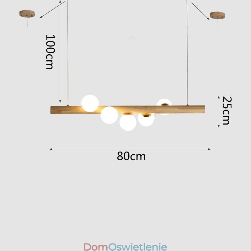 Magiczna fasolka wisząca lampa wisząca z drewna