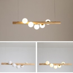 Magiczna fasolka wisząca lampa wisząca z drewna