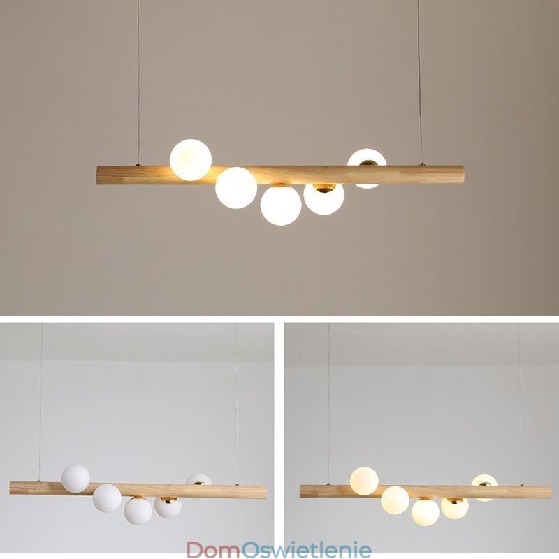 Magiczna fasolka wisząca lampa wisząca z drewna