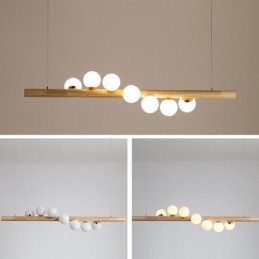 Magiczna fasolka wisząca lampa wisząca z drewna