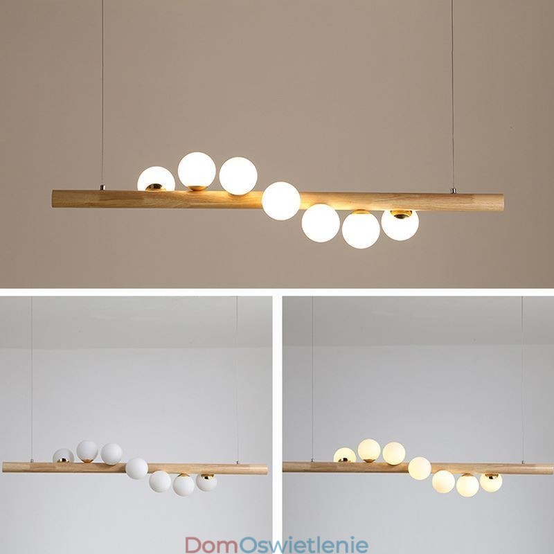 Magiczna fasolka wisząca lampa wisząca z drewna
