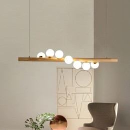 Magiczna fasolka wisząca lampa wisząca z drewna