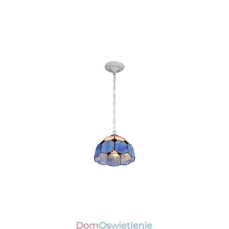 Żyrandol Mini Style Country Garage biały + niebieskie szklane lampy