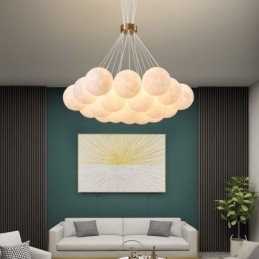 Żyrandol Moon Bubble Nowoczesna lampa wisząca w kształcie kulek 3D