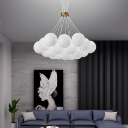 Żyrandol Moon Bubble Nowoczesna lampa wisząca w kształcie kulek 3D