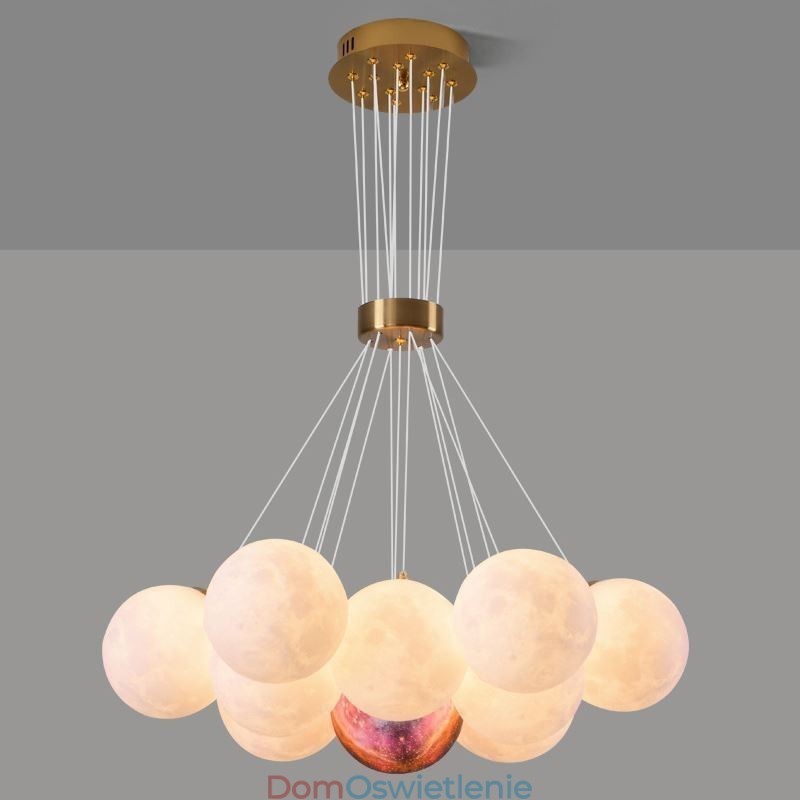 Żyrandol Moon Bubble Nowoczesna lampa wisząca w kształcie kulek 3D