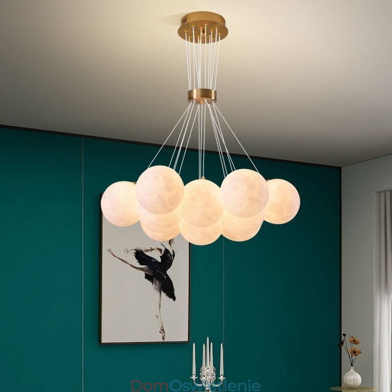 Żyrandol Moon Bubble Nowoczesna lampa wisząca w kształcie kulek 3D