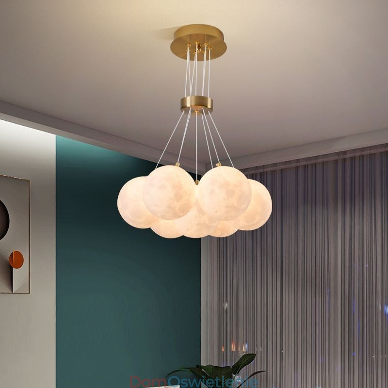 Żyrandol Moon Bubble Nowoczesna lampa wisząca w kształcie kulek 3D