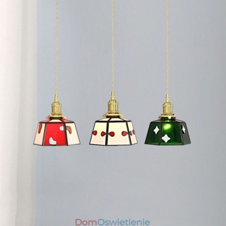 Kolorowa szklana lampa wisząca w stylu japońskim, retro dekoracyjna lampa wisząca przy łóżku Kolorowa szklana lampa wisząca w stylu japońskim, retro dekoracyjna lampa wisząca przy łóżku